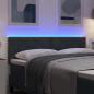 Preview: LED Kopfteil Rautenmuster Dunkelgrau 144 cm Stoff