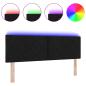 Preview: LED Kopfteil Rautenmuster Schwarz 144 cm Stoff
