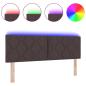 Preview: LED Kopfteil Rautenmuster Dunkelbraun 144 cm Stoff