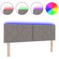 Preview: LED Kopfteil Rautenmuster Taupe 144 cm Stoff