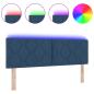 Preview: LED Kopfteil Rautenmuster Blau 144 cm Stoff