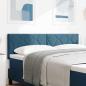Preview: ARDEBO.de - LED Kopfteil Diamantblock Design Dunkelblau 144 cm Samt
