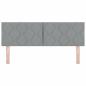 Preview: LED Kopfteil Rautenmuster Hellgrau 160 cm Stoff
