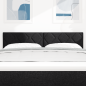 Preview: LED Kopfteil Rautenmuster Schwarz 160 cm Stoff
