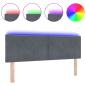 Preview: LED Kopfteil Diamantblock Design Dunkelgrau 160 cm Samt