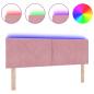 Preview: LED Kopfteil Diamantblockmuster Rosa 160 cm Samt