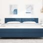 Preview: LED Kopfteil Rautenmuster Blau 180 cm Stoff