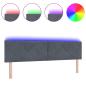 Preview: LED Kopfteil Design mit Diamantblöcken Dunkelgrau 180 cm Samt