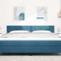Preview: LED Kopfteil Diamantblöcke Design Dunkelblau 180 cm Velvet