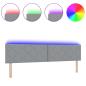 Preview: LED Kopfteil Rautenmuster Hellgrau 200 cm Stoff