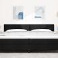 Preview: LED Kopfteil Rautenmuster Schwarz 200 cm Stoff