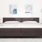 Preview: LED Kopfteil Braun 200 cm Stoff