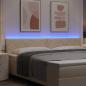 Preview: LED Kopfteil Rautenmuster Creme 200 cm Stoff