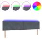 Preview: LED Kopfteil Diamantblock Design Dunkelgrau 200 cm Velvet
