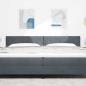 Preview: LED Kopfteil Diamantblock Design Dunkelgrau 200 cm Velvet