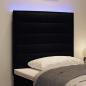 Preview: LED Kopfteil Linien-Design Schwarz 80 cm Stoff