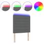 Preview: LED Kopfteil Linien-Design Dunkelgrau 100 cm Stoff