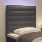 Preview: LED Kopfteil Linien-Design Dunkelgrau 100 cm Stoff