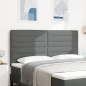 Preview: LED Kopfteil Linien-Design Dunkelgrau 90 cm Stoff