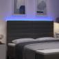 Preview: LED Kopfteil Linien-Design Dunkelgrau 90 cm Stoff