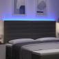 Preview: LED Kopfteil Linien-Design Dunkelgrau 100 cm Stoff