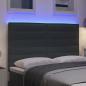 Preview: LED Kopfteil mit LED-Lichtleisten Dunkelgrau 160 cm Cordstoff