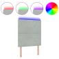 Preview: LED Kopfteil Hellgrau 80 cm Samt