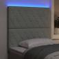 Preview: LED Kopfteil mit LED-Lichtleisten Hellgrau 100 cm Samt