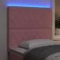 Preview: LED Kopfteil Rosa 100 cm Samt