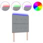 Preview: LED Kopfteil Hellgrau 80 cm Stoff