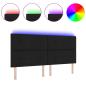 Preview: LED Kopfteil Schwarz 100 cm Stoff