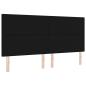 Preview: ARDEBO.de - LED Kopfteil Schwarz 100 cm Samt