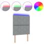 Preview: LED Kopfteil Rautenmuster Hellgrau 80 cm Stoff
