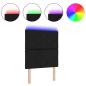 Preview: LED Kopfteil Rautenmuster Schwarz 80 cm Stoff