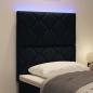 Preview: LED Kopfteil Rautenmuster Schwarz 80 cm Stoff