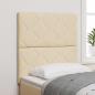Preview: ARDEBO.de - LED Kopfteil Rautenmuster Creme 80 cm Stoff