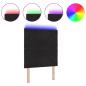 Preview: LED Kopfteil Diamantblock Design Schwarz 80 cm Samt