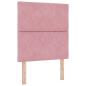 Preview: LED Kopfteil Diamantblock Design Rosa 80 cm Velours