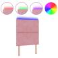 Preview: LED Kopfteil Diamantblock Design Rosa 80 cm Velours