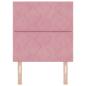 Preview: LED Kopfteil Diamantblock Design Rosa 80 cm Velours