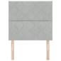 Preview: LED Kopfteil mit Diamantblockdesign, Hellgrau, 90 cm Samt