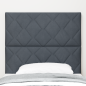 Preview: LED Kopfteil Diamantblocks Design Dunkelgrau 90 cm Samt