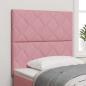 Preview: LED Kopfteil Diamantblöcke Design Rosa 90 cm Samt