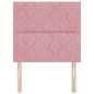 Preview: LED Kopfteil Diamantblöcke Design Rosa 90 cm Samt