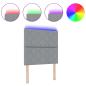 Preview: LED Kopfteil Rautenmuster Hellgrau 100 cm Stoff