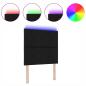 Preview: LED Kopfteil Rautenmuster Schwarz 100 cm Stoff
