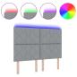 Preview: LED Kopfteil Rautenmuster Hellgrau 144 cm Stoff