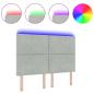 Preview: LED Kopfteil Diamantblockdesign Hellgrau 144 cm Samt