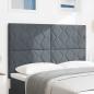 Preview: ARDEBO.de - LED Kopfteil Diamantblock Design Dunkelgrau 144 cm Samt