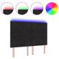 Preview: LED Kopfteil Diamantblock Design Schwarz 144 cm Samt